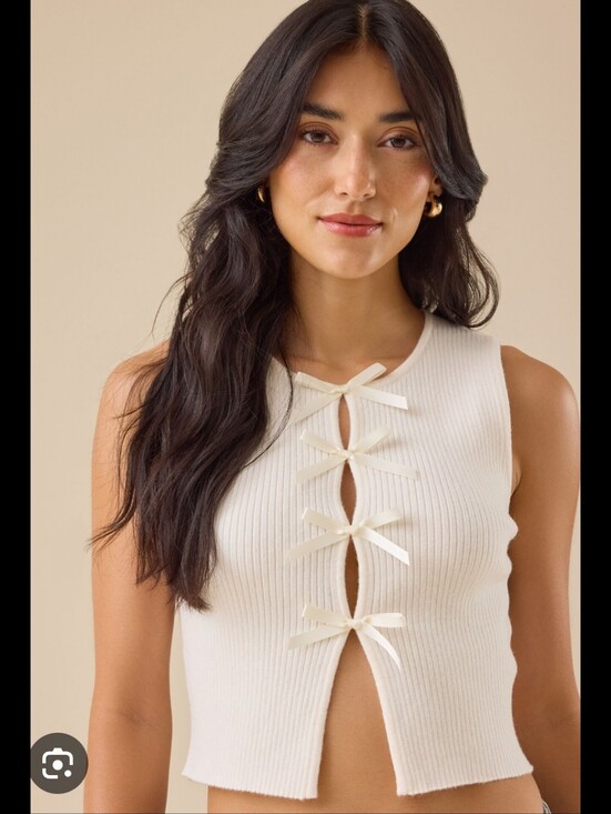 Altar'd State Tops - brown Altar'd State ribbed knit sleeveless tank featuring a front lace-up detail